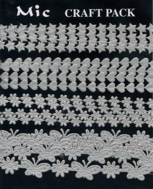 4m Assorted Fabric Ribbons - Silver Grey - KP833